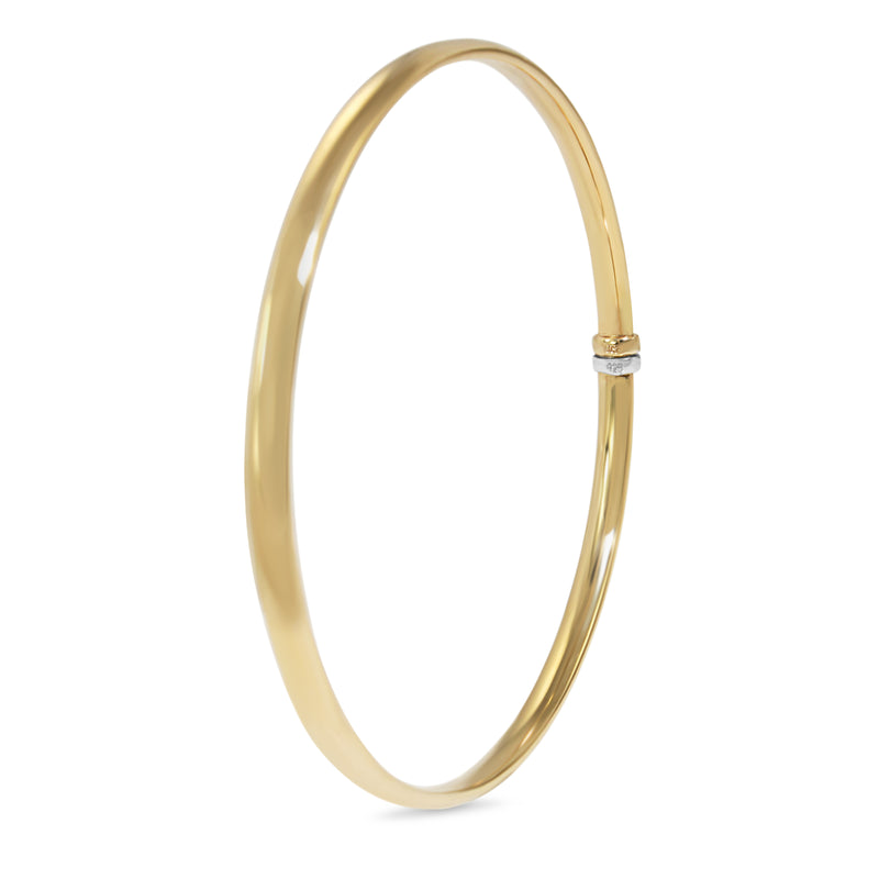 9ct Yellow Gold and Silver Filled Round Bangle