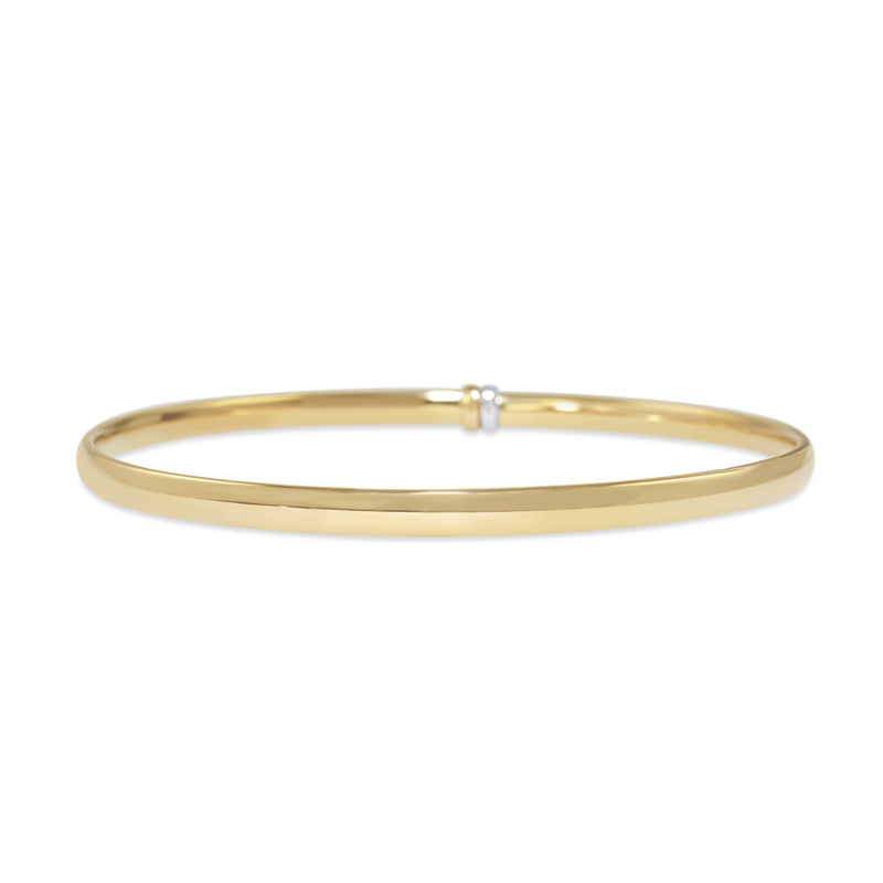 9ct Yellow Gold and Silver Filled Round Bangle