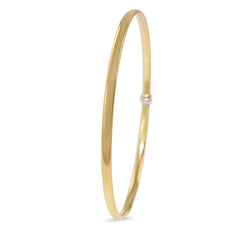 9ct Yellow Gold and Silver Filled Round Bangle