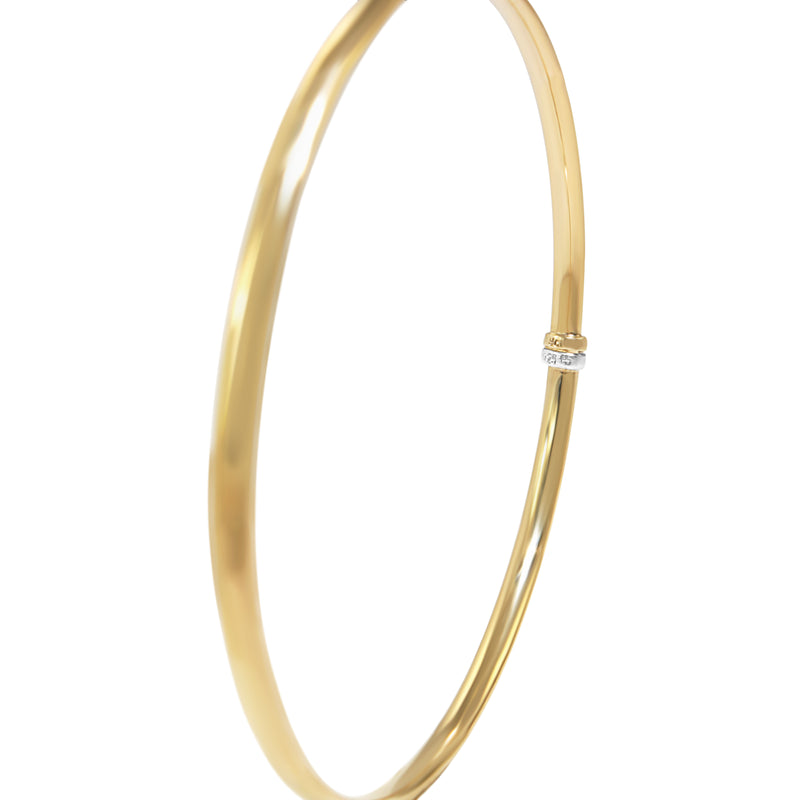 9ct Yellow Gold and Silver Filled Round Bangle
