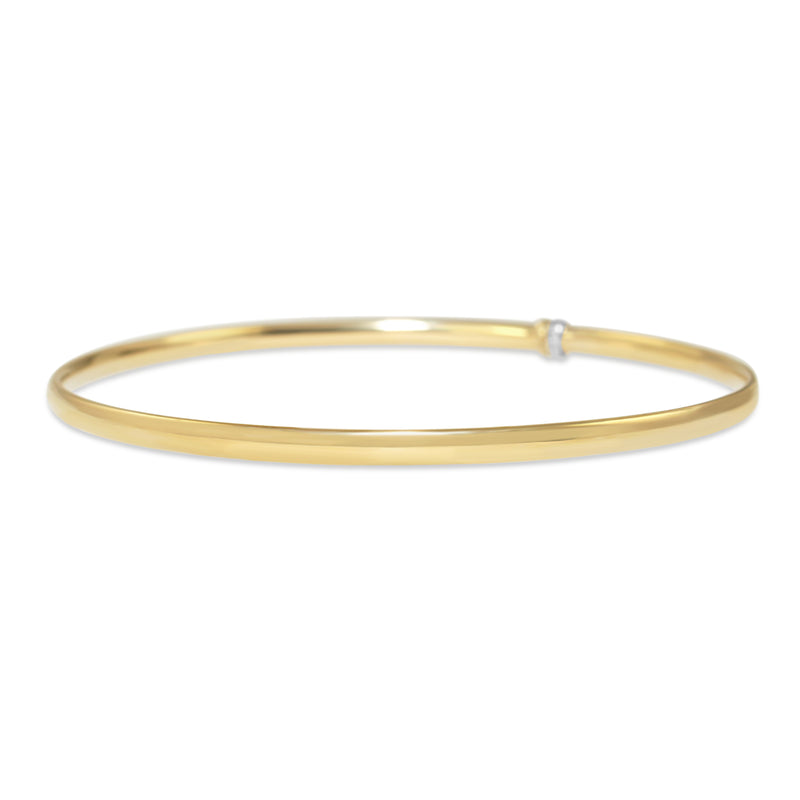 9ct Yellow Gold and Silver Filled Round Bangle