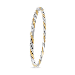 9ct Yellow Gold and Silver Twist Bangle
