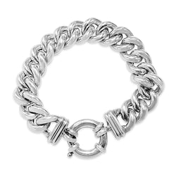 Sterling Silver Chunky Curb Link Bracelet with Bolt Ring Clasp