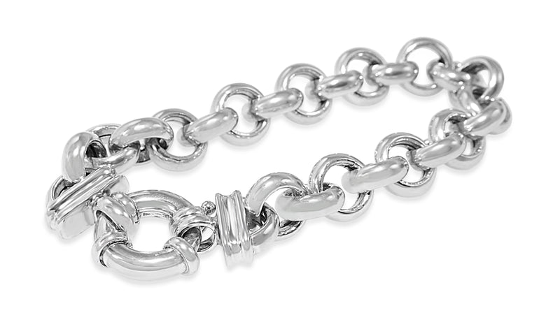 Sterling Silver Belcher Link Bracelet with Bolt Clasp