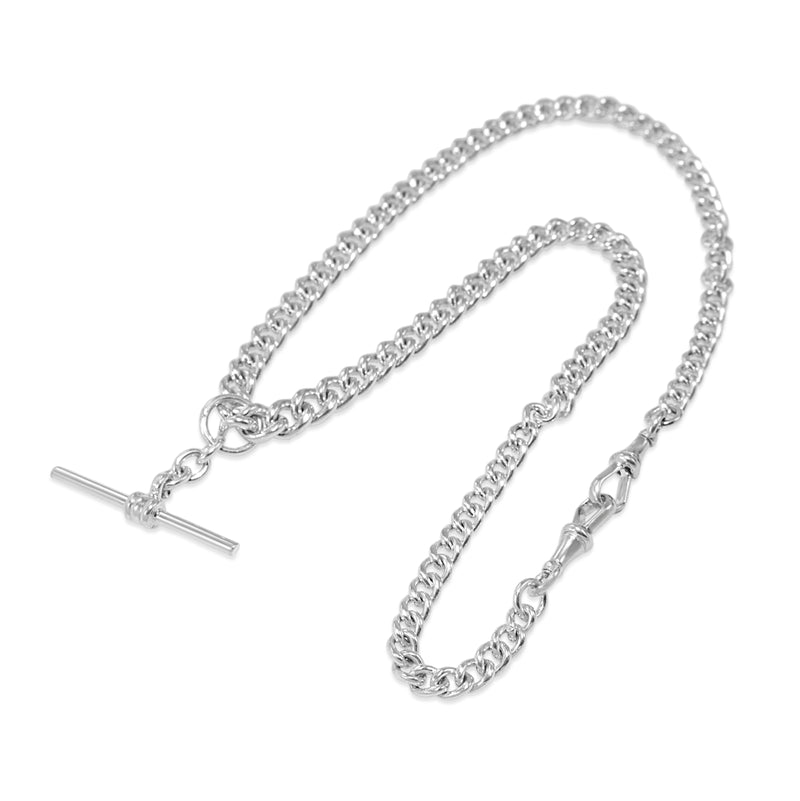 Sterling Silver Fob Chain Curb Link Necklace