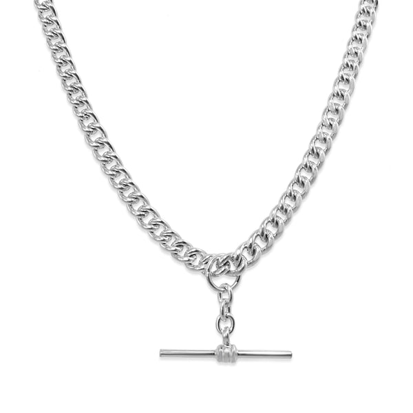 Sterling Silver Fob Chain Curb Link Necklace