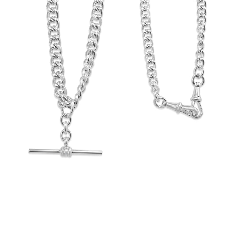 Sterling Silver Fob Chain Curb Link Necklace