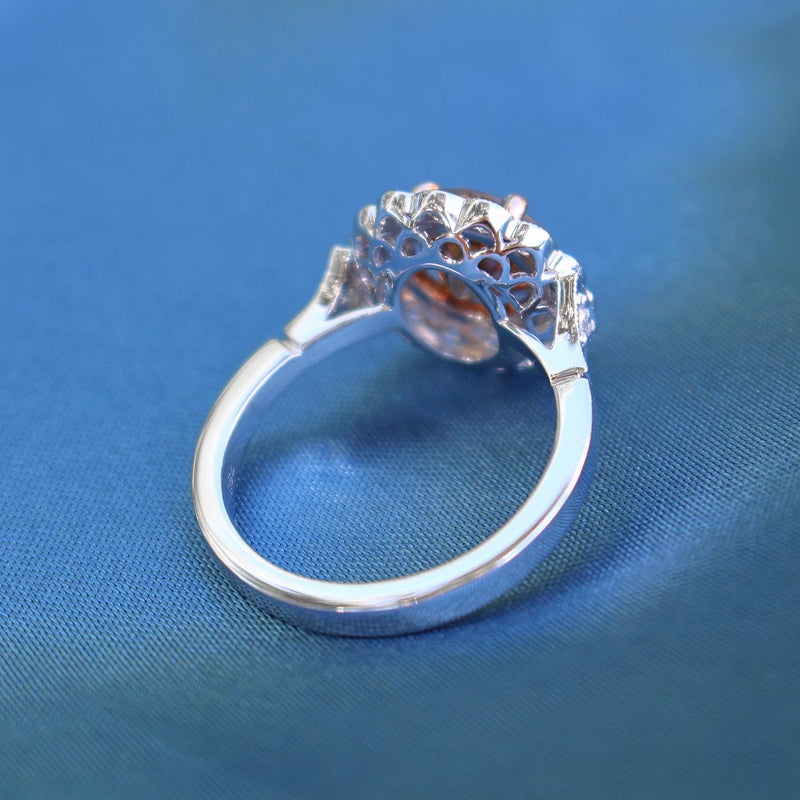 18ct White and Rose Gold Champagne Diamond Daisy Ring